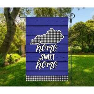 HOME SWEET HOME Kentucky State Garden Flag Double Sided Yard Decor NEW 12 x 18 "
